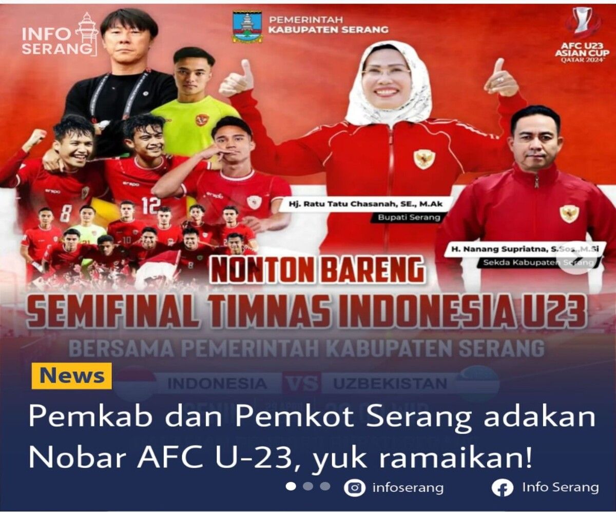 Poster nobar Timnas Indonesia vs Timnas Uzbekistan versi Pemkab Serang