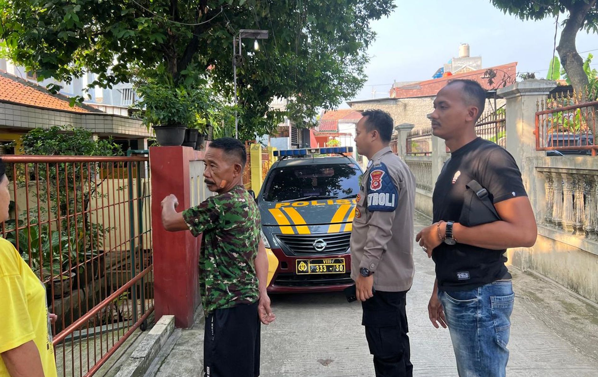 Polres Bogor mendatangi kediaman korban di Kampung Curung, Pakansari, Kecamatan Cibinong, Kabupaten Bogor, terkait dugaan KDRT.