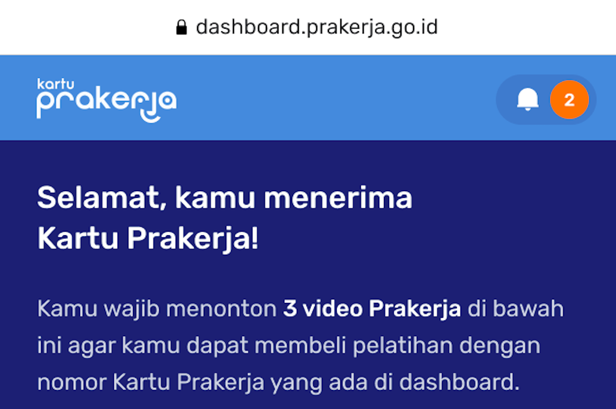 ILUSTRASI: pendaftaran Kartu Prakerja Gelombang 68 bisa cek di dashboard.prakerja.go.id