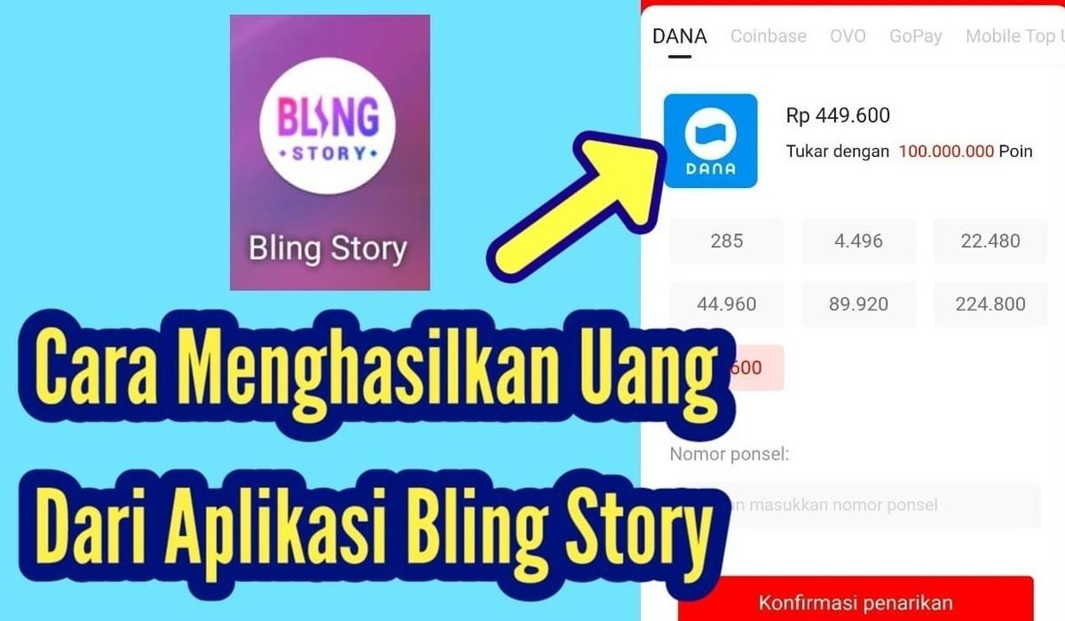 Bling Story aplikasi penghasil saldo DANA dengan misi harian /Youtube Iwan Aulanudin