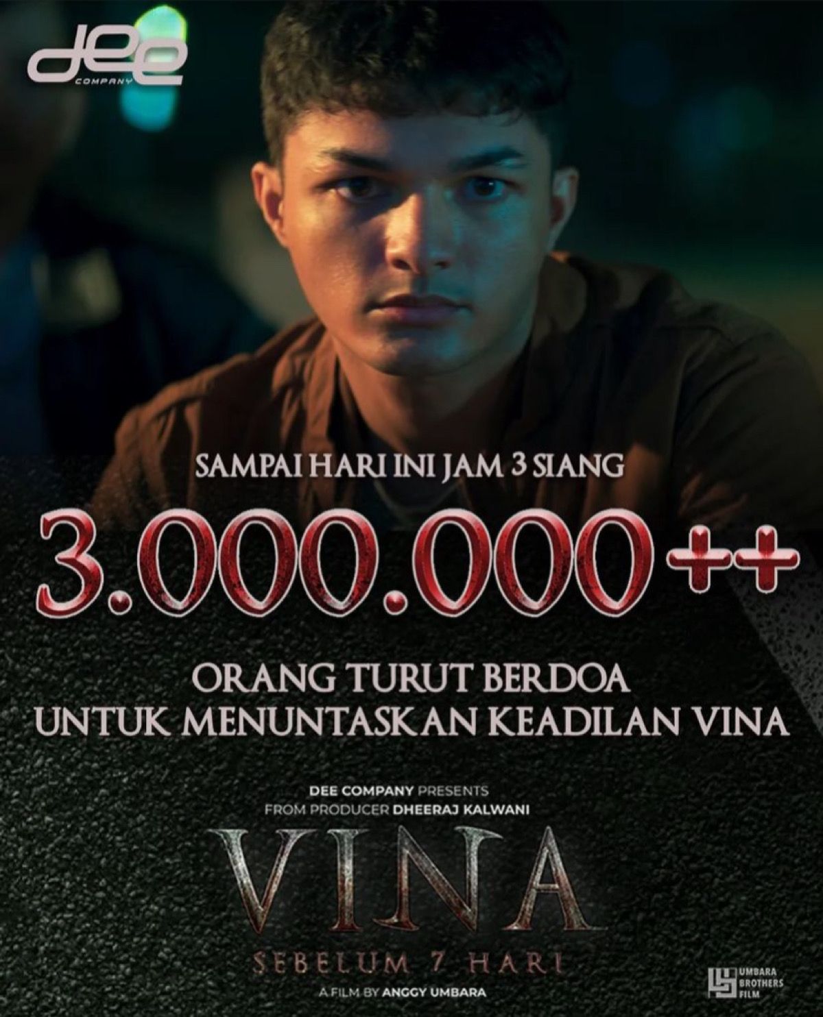 Seminggu tayang di bioskop film Vina Sebelum 7 Hari sudah ditonton lebih dari 3 juta orang
