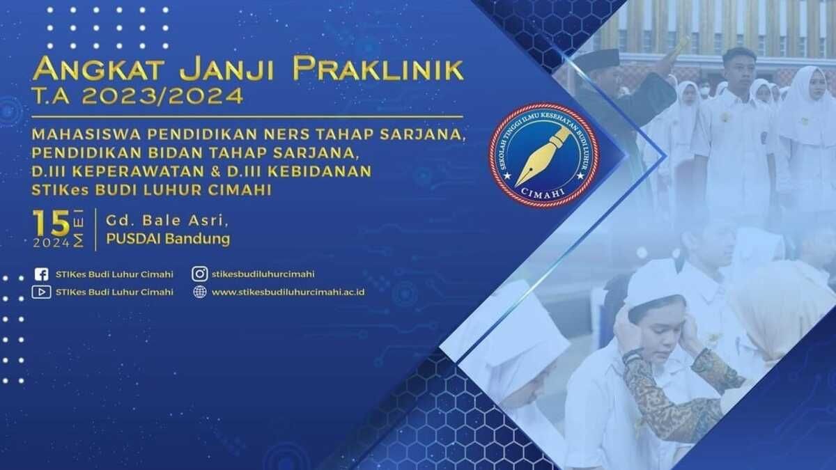 STIKes Budi Luhur Cimahi gelar angkat janji praklinik di Bale Asri, Pusdai, Bandung, Jawa Barat, Rabu 15 Mei 2024. 