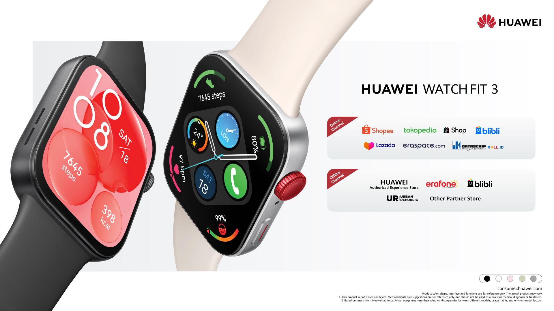 Huawei Device Indonesia resmi meluncurkan HUAWEI WATCH FIT 3 