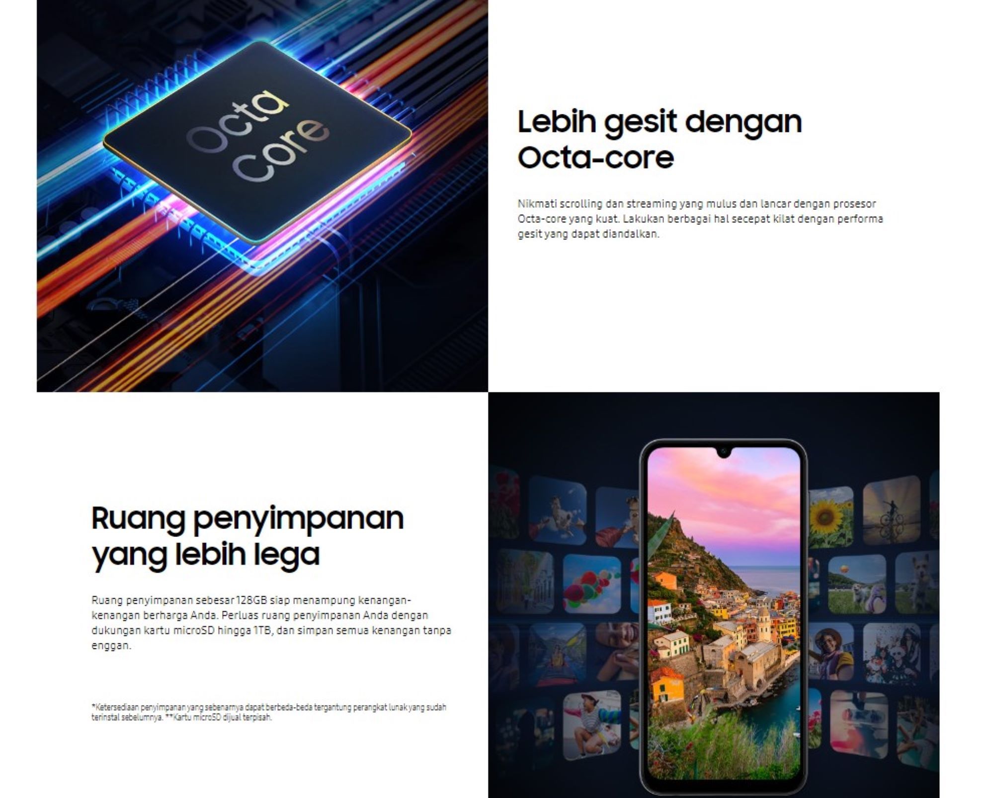 Samsung Galaxy A24 dengan Octa Core dan ruang penyimpanan yang lega/