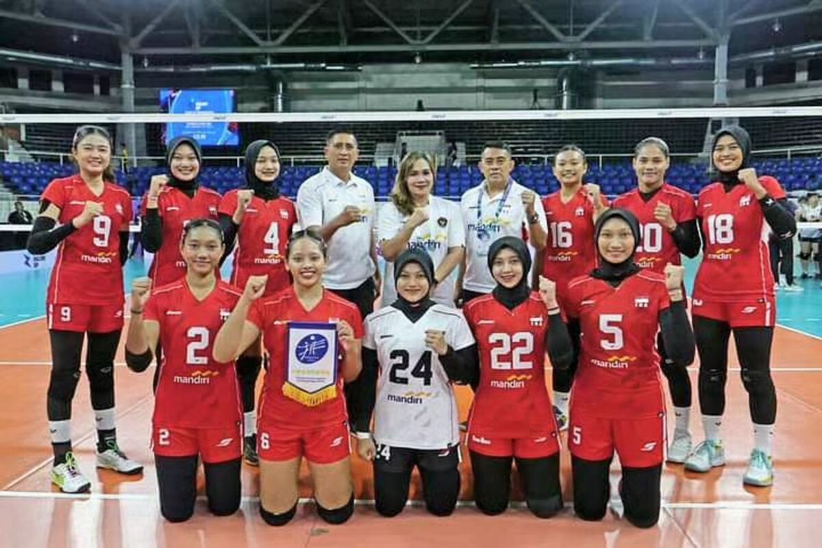 Timnas voli putri Indonesia di AVC Challenge Cup for Women 2024. 