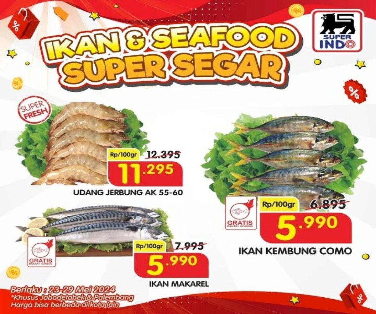 Promo Hemat Superindo, ada diskon harga Ikan dan seafood./Instagram @infosuperindo