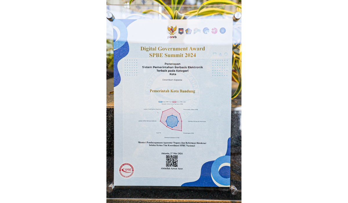 Pemkot Bandung Raih Penghargaan Terbaik SPBE Kategori Kota