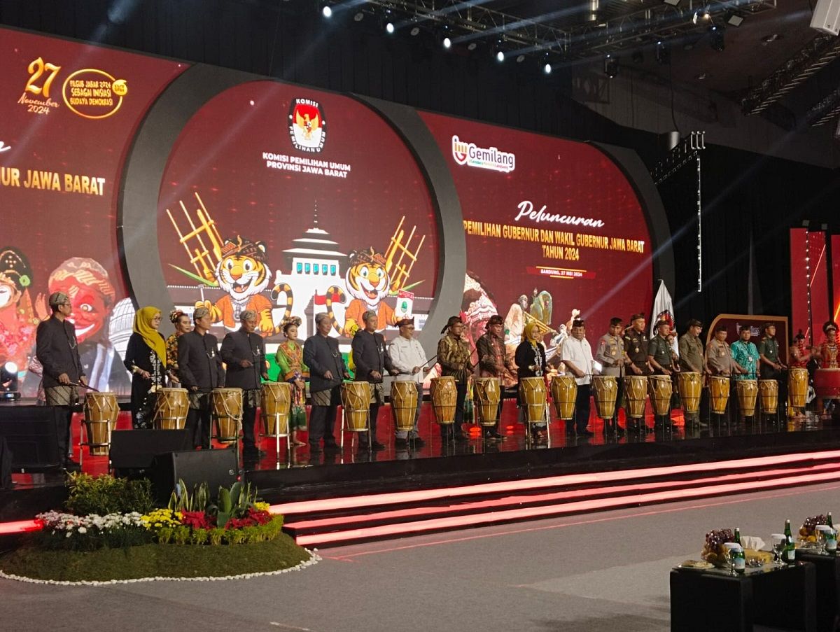 Acara peluncuran tahapan Pilgub Jabar 2024. Peluncuran digelar di Sasana Budaya Ganesha Bandung, Senin, 27 Mei 2024./Humas Jabar