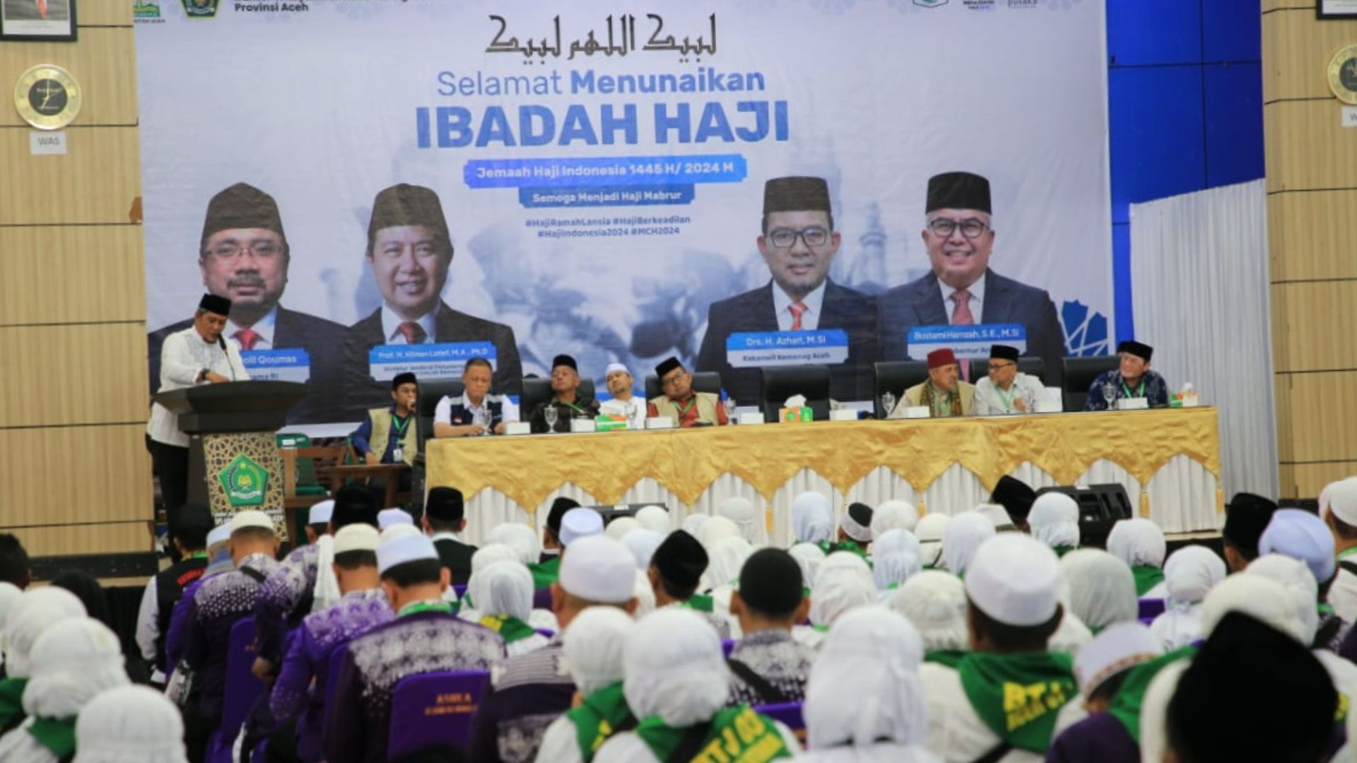 Pelepasan jamaah haji asal Aceh Utara oleh Pj Sekda Dayan Albar di Asrama Haji Banda Aceh