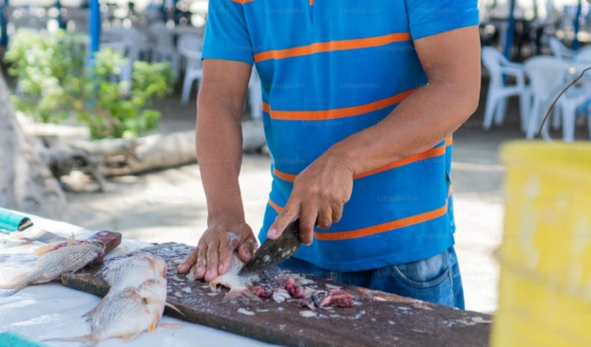Tukang penjual ikan di pasar tradional
