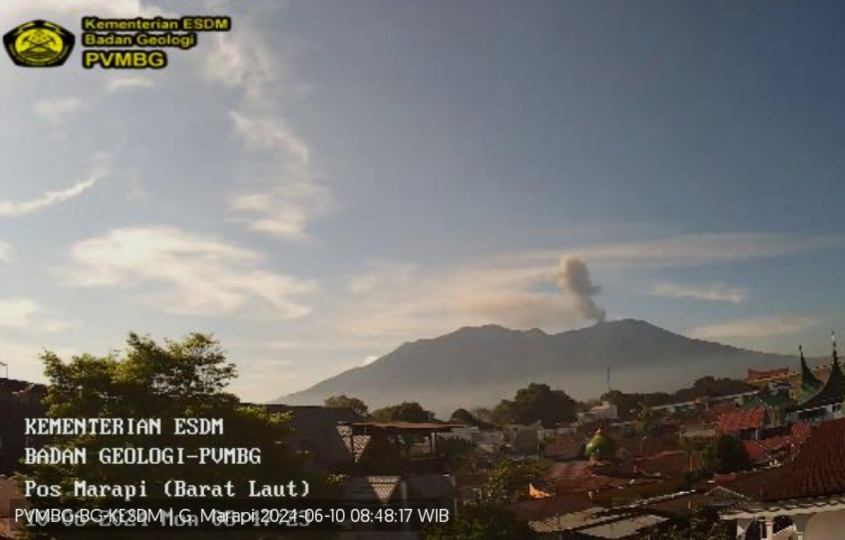 Erupsi atau letusan Gunung Marapi  pada pukul 08.48 WIB.