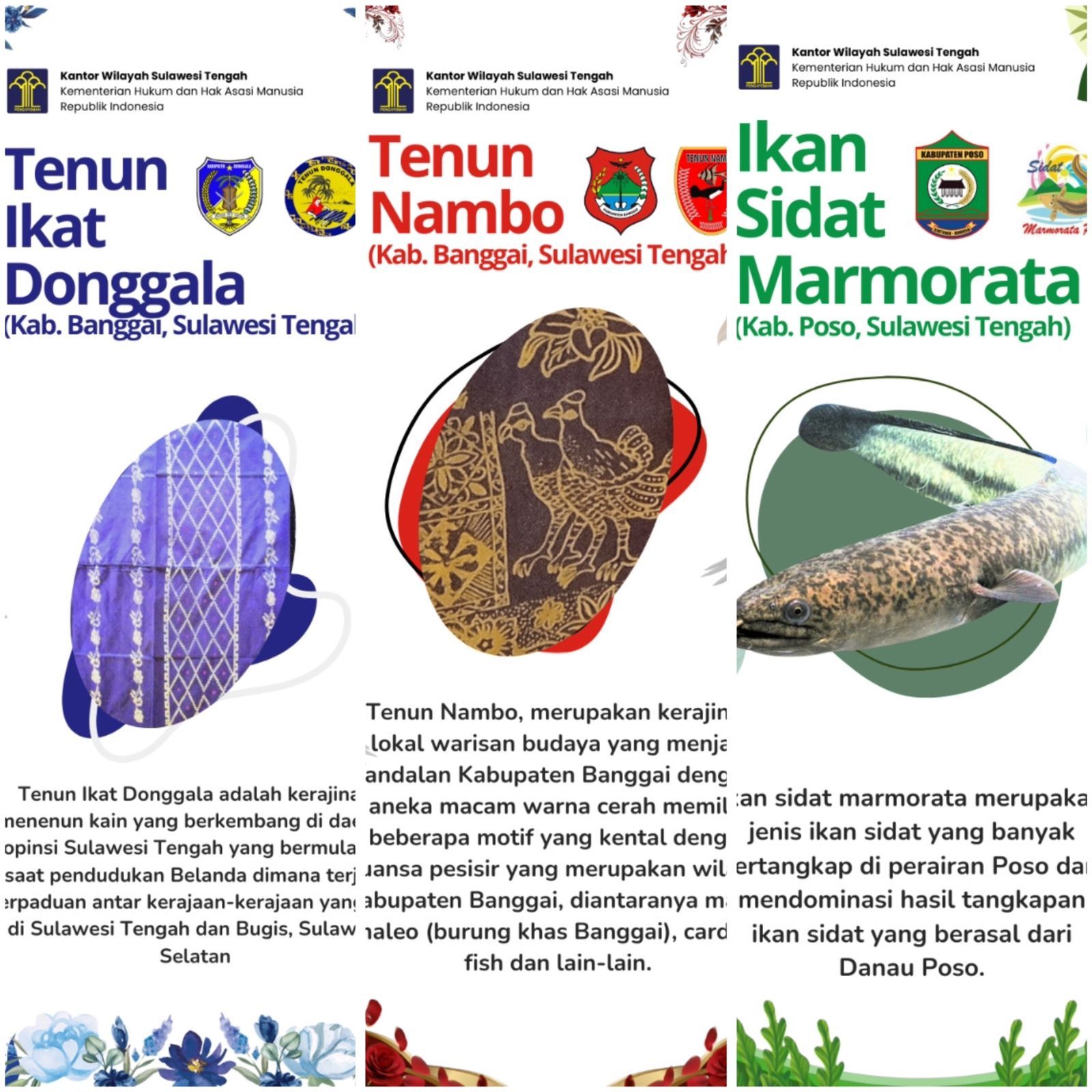 Tiga produk unggulan dari Sulawesi Tengah (Sulteng) yang telah mendapatkan sertifikat Indikasi Geografis (IG) akan dipamerkan dalam Kekayaan Intelektual Expo 2024 yang akan diselenggarakan di Hotel Shangri-La, Jakarta pada tanggal 12-14 Juni 2024.