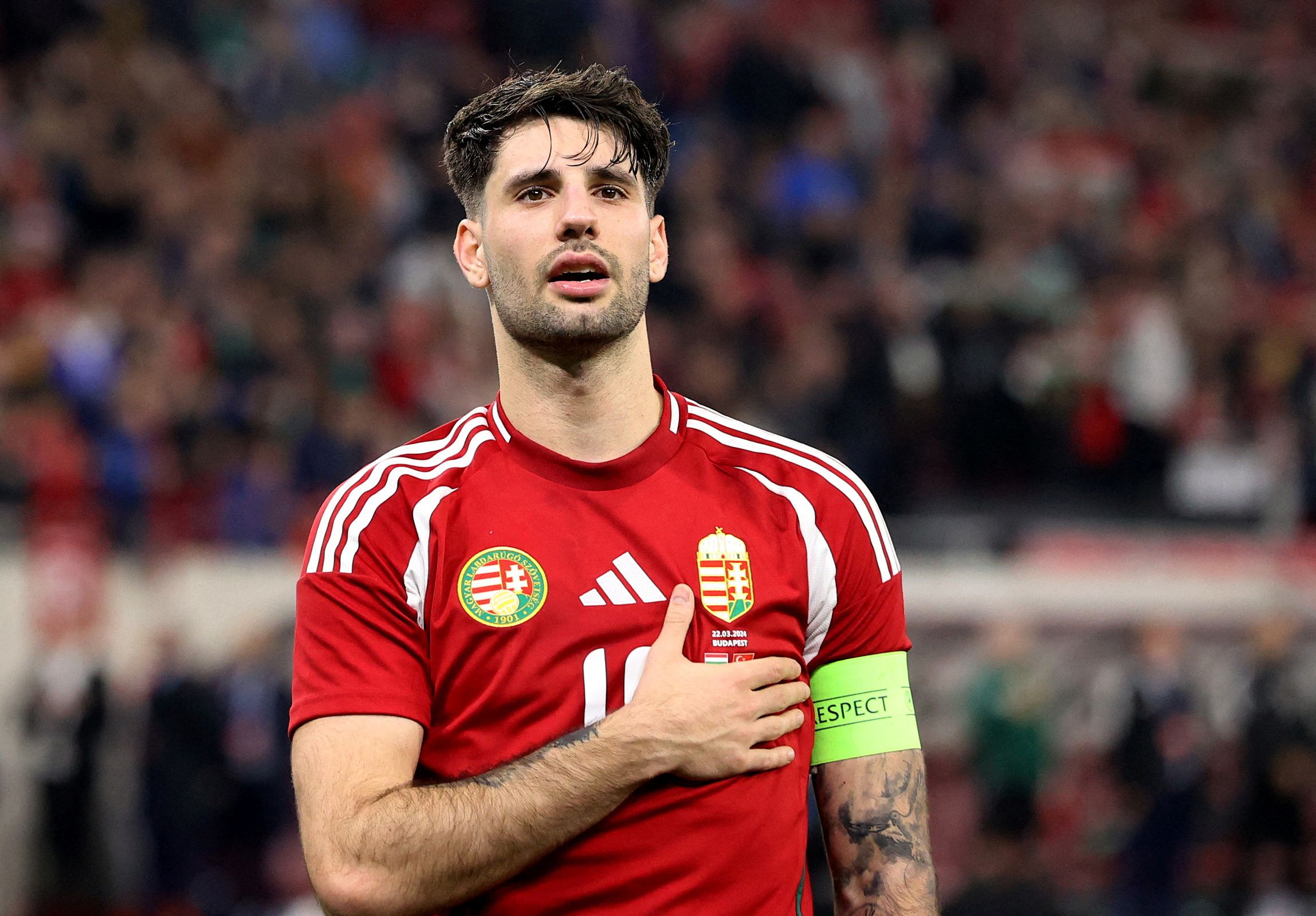 Kapten timnas Hungaria, Dominic Szoboszlai./Prediksi Skor Hungaria vs Swiss di EURO 2024 Lengkap Head to Head Pertandingan Kedua Tim