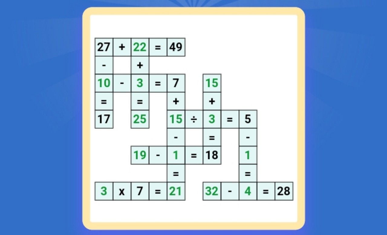 Bukan WOW, ini kunci jawaban tantangan harian tingkat sulit dari Cross Math Puzzle Game hari ini, Senin 17 Juni 2024.