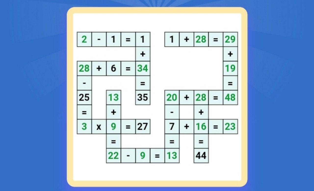 Bukan WOW, ini kunci jawaban tantangan harian tingkat sulit dari Cross Math Puzzle Game hari ini, Kamis 20 Juni 2024.