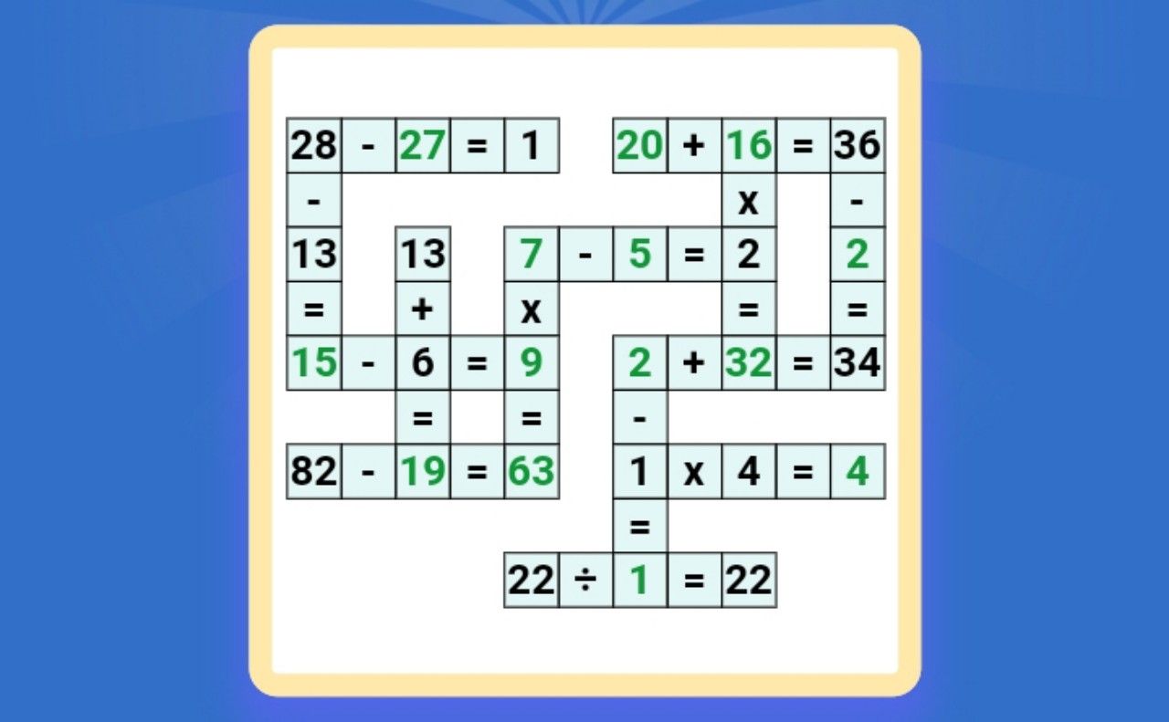 Bukan WOW, ini kunci jawaban tantangan harian tingkat mudah dari Cross Math Puzzle Game hari ini, Minggu 23 Juni 2024.