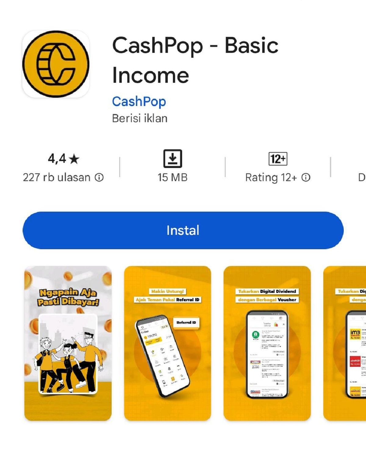 CashPop - Basic Income / Google Play Store