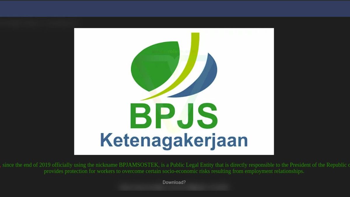 Penampakan data BPJS Ketenagakerjaan yang diunggah di dark web.