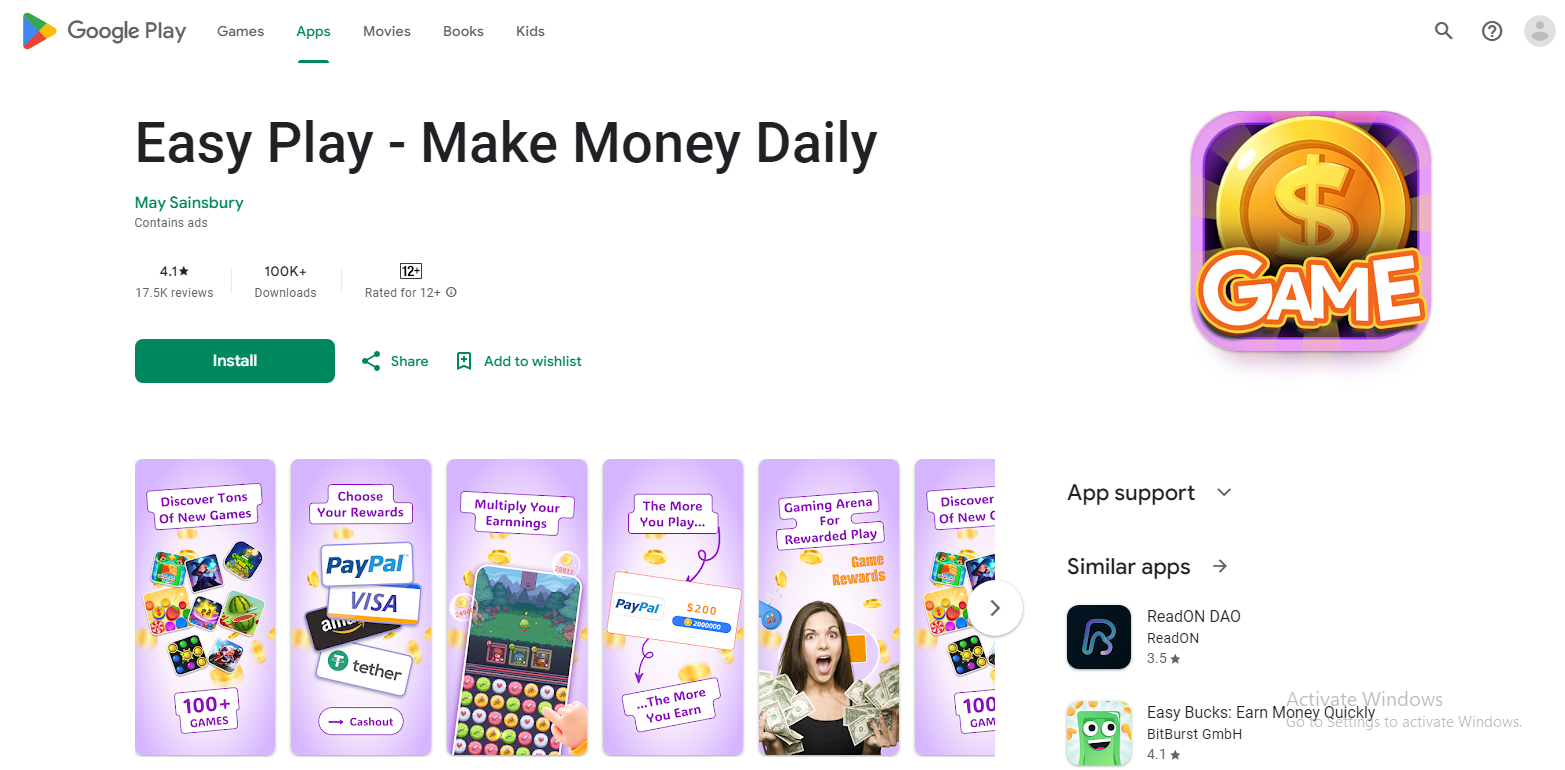 Easy Play, game penghasil uang yang baru rilis di Google Play Store