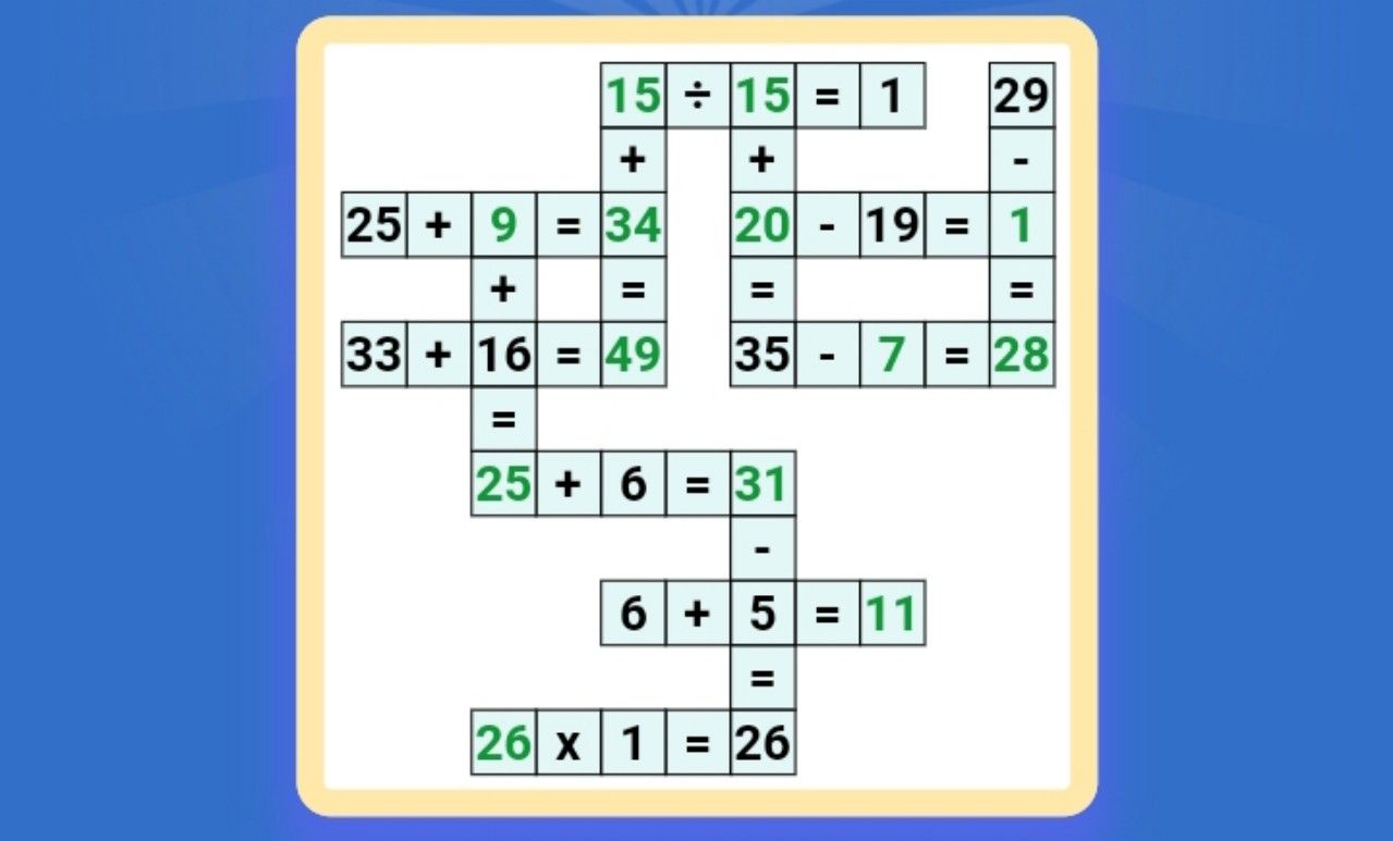 Bukan WOW, ini kunci jawaban tantangan harian tingkat mudah dari Cross Math Puzzle Game hari ini, Selasa 2 Juli 2024.