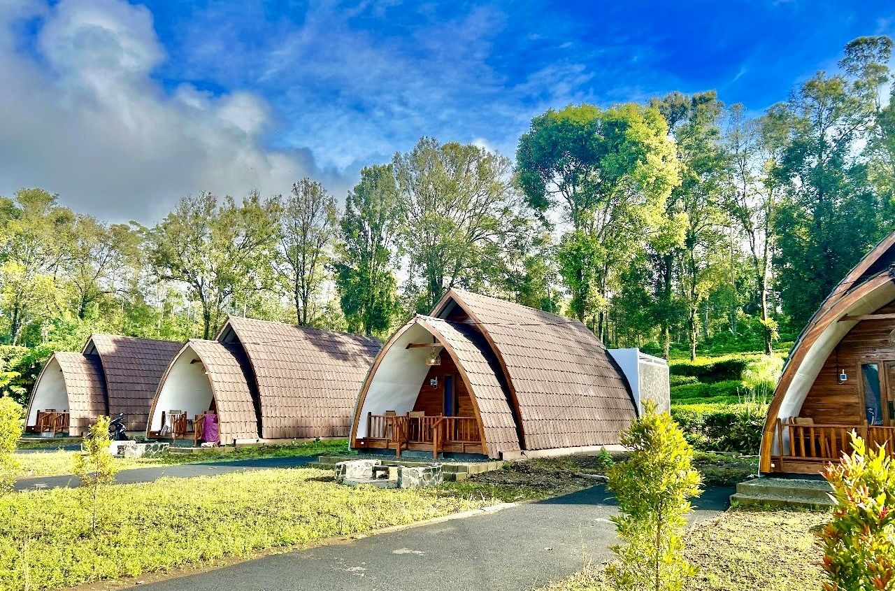 Rumah Layung, salah satu sudut tempat penginapan di Rancabali Tea Resort, di kebun teh Rancabali, Ciwidey, Kabupaten Bandung.