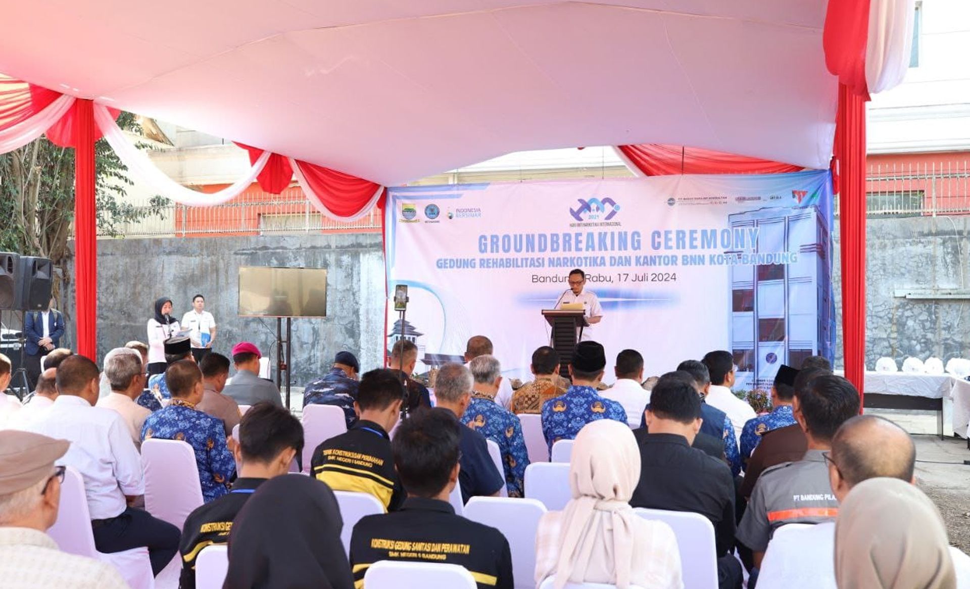 BNN Kota Bandung menggelar Groundbreaking Ceremony Pembangunan Gedung Rehabilitasi, Rabu 17 Juli 2024