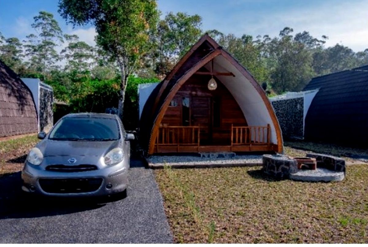 Suasana penginapan Layung di Rancabali Tea Resort, kebun teh Rancabali, Ciwidey, Kabupaten Bandung.