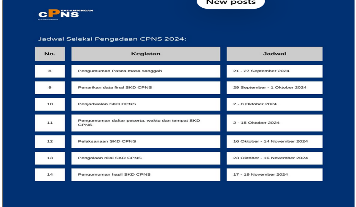 JADWAL SELEKSI CPNS 2024 Resmi Keluar Simak dan Catat Tanggal Penting