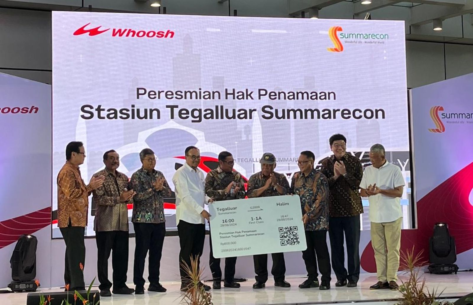 Peresmian nama baru Stasiun Tegalluar menjadi Stasiun Tegalluar Summarecon, Rabu 28 Agustus 2024 untuk dukung kereta cepat