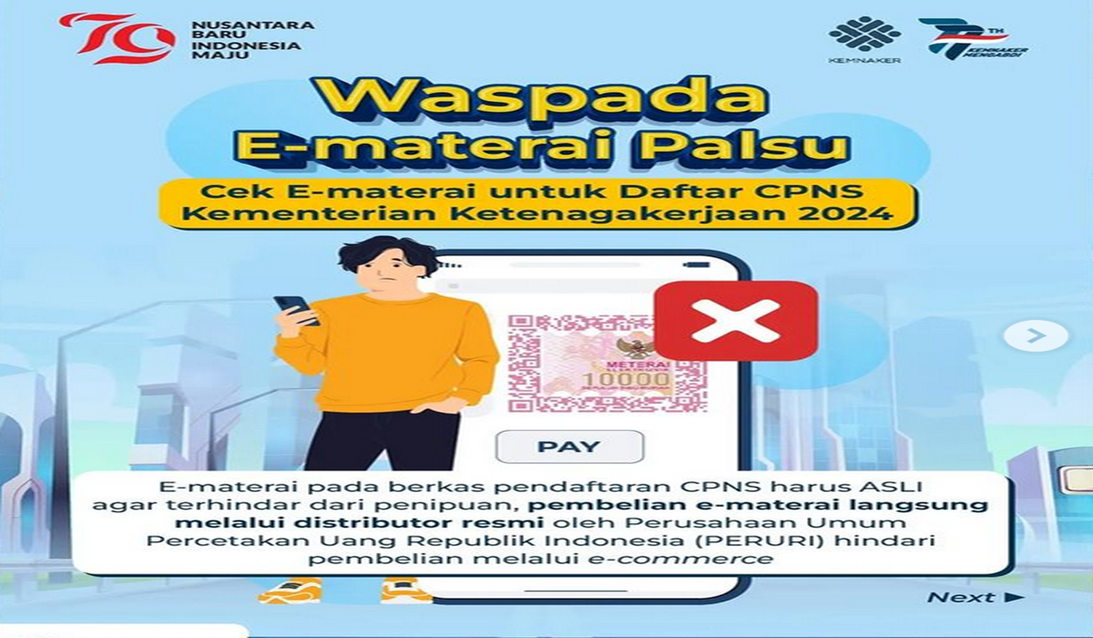 Perhatikan Saat Menggunakan E Materai Daftar Cpns Kementerian Ketenagakerjaan 2024 Pastikan Asli 7927