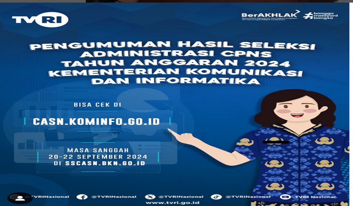 DAPATKAN PENGUMUMAN Hasil Seleksi Administrasi CPNS di Kominfo, LPP