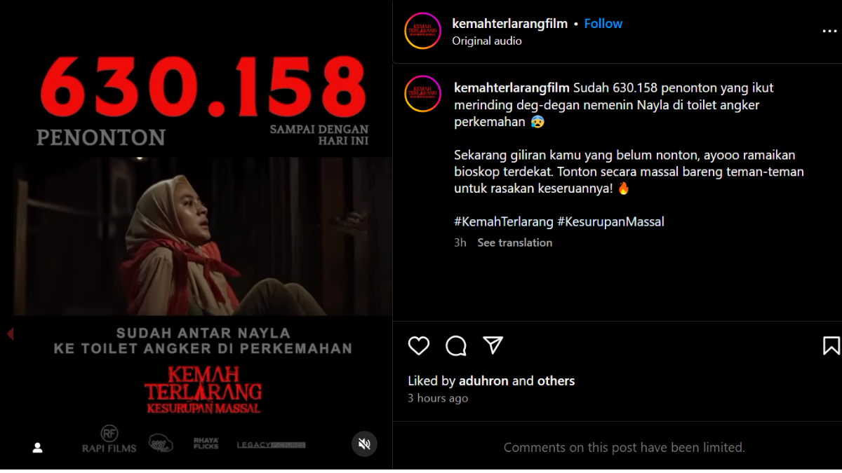 Menuju 1 Juta Penonton, Inilah Update Jumlah Penonton Kemah Terlarang ...