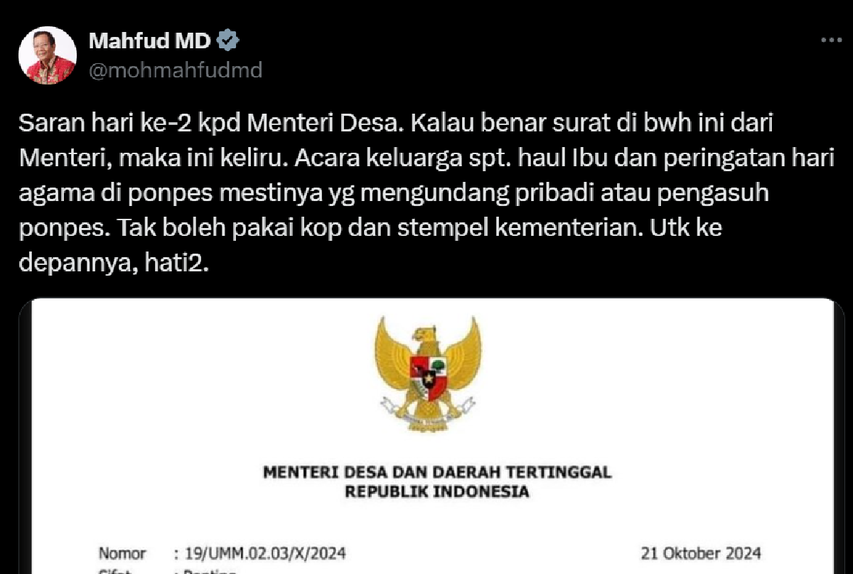 Mahfud MD Sindir Sosok Menteri Gunak Kekuasaan Untuk Kepentingan ...