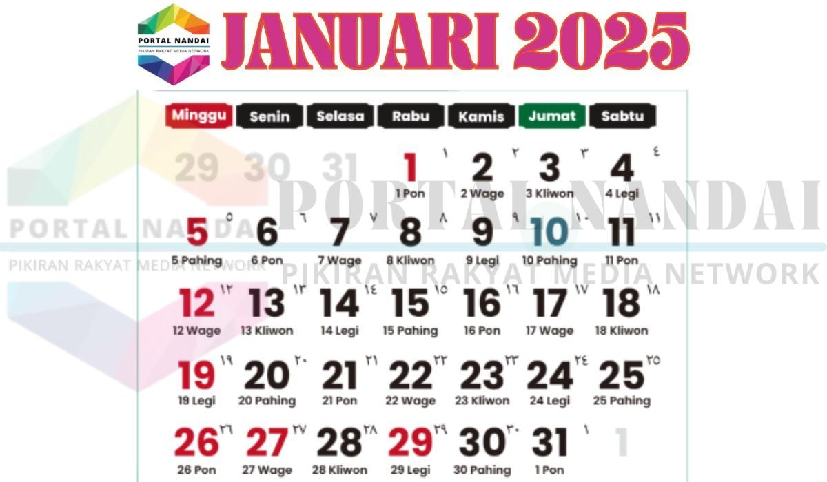 KLIK DI SINI Untuk Download Kalender 2025 Lengkap dengan Daftar Hari