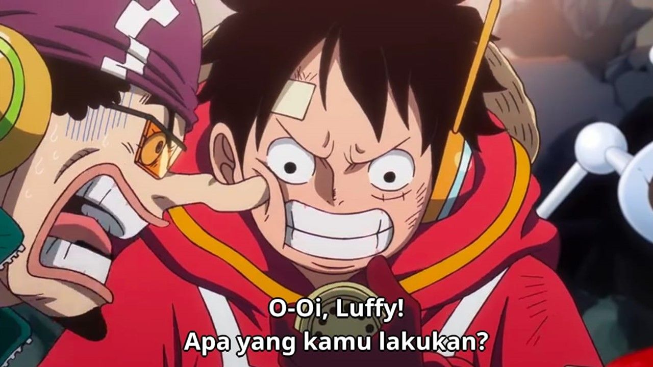 Luffy saat menelpone Gorosei