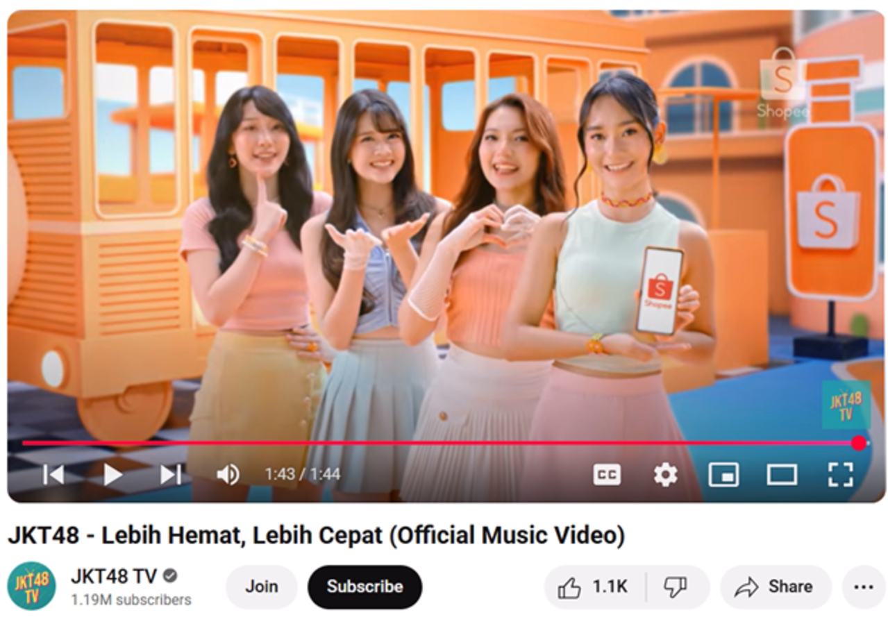 Video member JKT48 tampil di music video (MV) Youtube JKT48 TV.