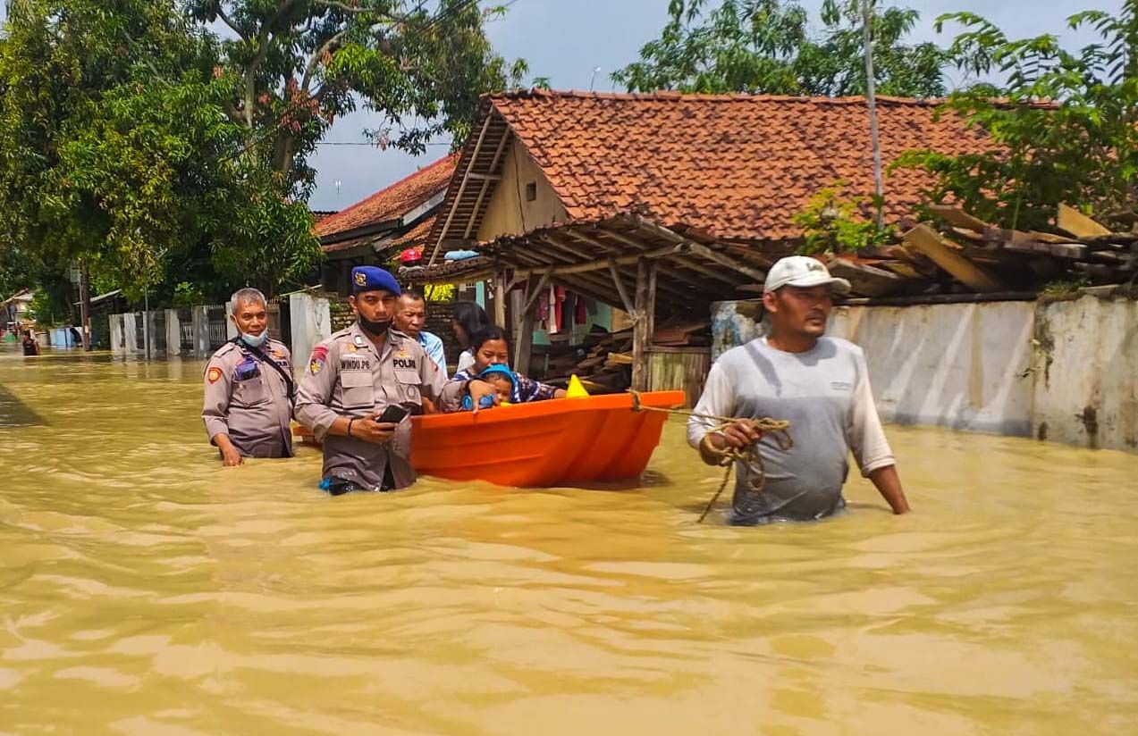 ILUSTRASI banjir Waled Kabupaten <a href='https://www.westjavatoday.com/tag/cirebon'>Cirebon</a>.* 