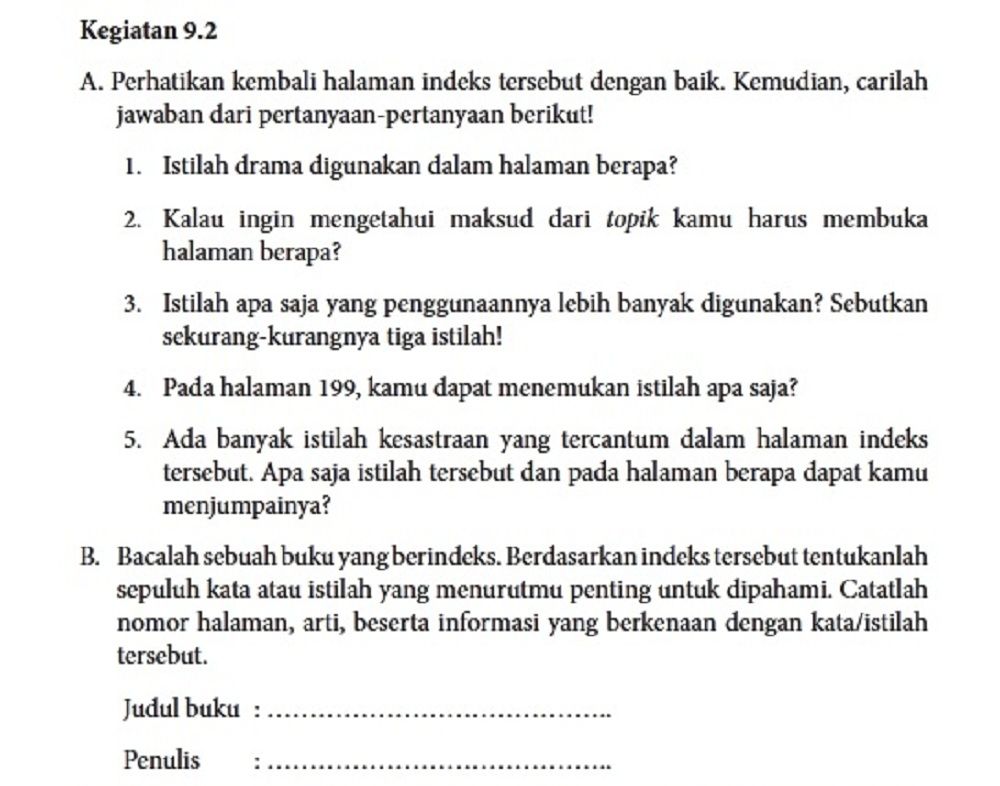 Kunci Jawaban Bahasa Indonesia Kelas 8 Halaman 238 Semester 2, Kegiatan ...