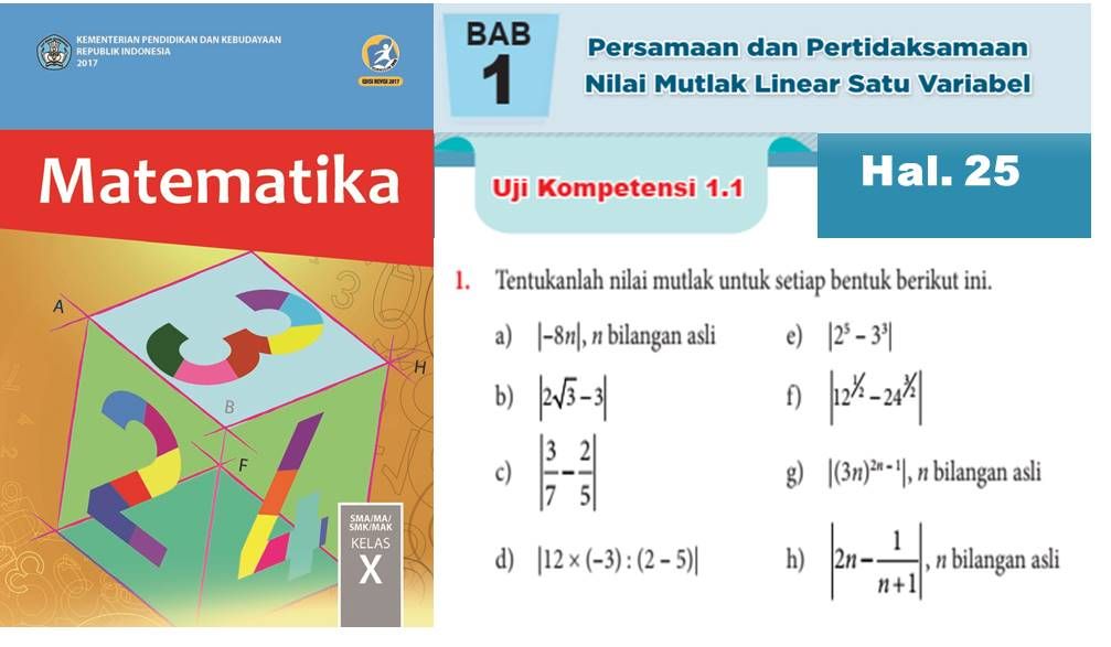 Pembahasan Soal Matematika Kelas 10 Halaman 25 Uji Kompetensi 1 1 Tentukanlah Nilai Mutlak Untuk Setiap Bentuk Ringtimes Bali