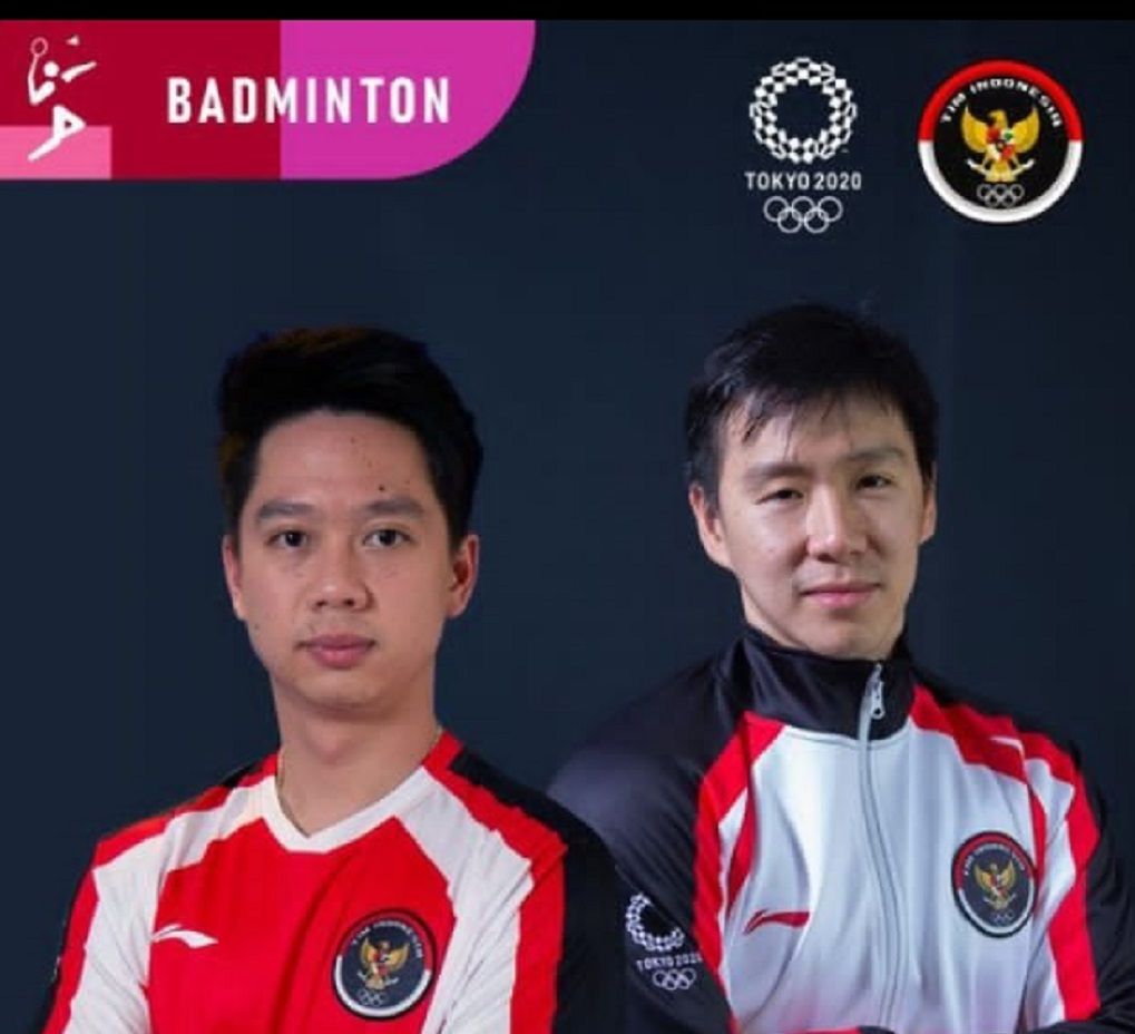 Olimpiade Tokyo 2020 Badminton Ganda Putra Indonesia Menang Telak dan Kalahkan Inggris Britania Raya