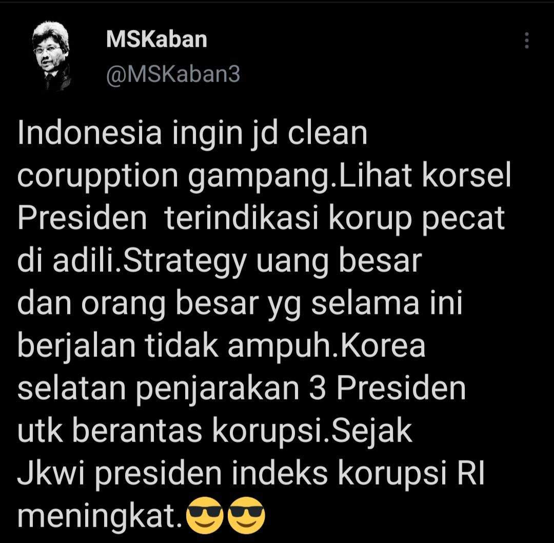 MS Kaban menyebutkan sejak era Presiden Jokowi indeks korupsi Indoensia mengalami peningkatan.