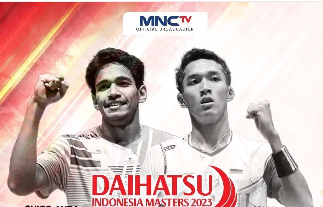 Jadwal pertandingan lengkap final bulu tangkis Indonesia Masters 2023 hari ini, Minggu, 29 Januari, termasuk laga All Indonesian Jojo vs Chico.