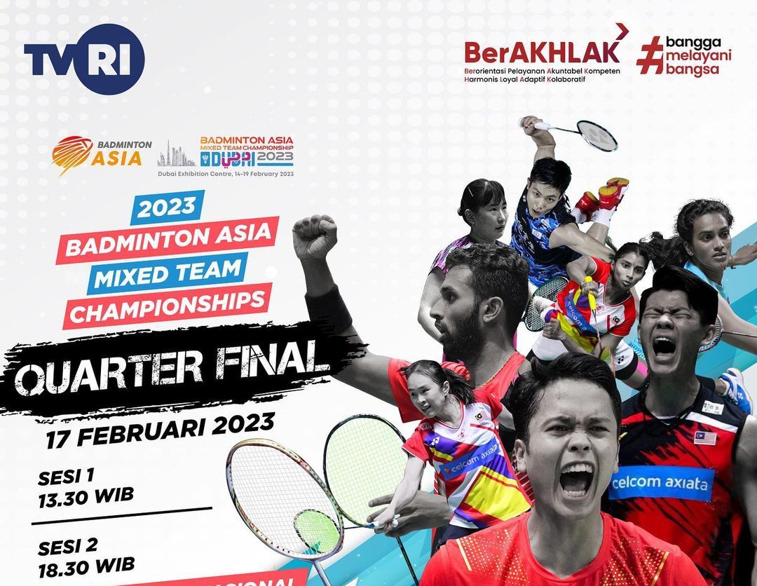 Jadwal Badminton Asia Mixed Team Championship 2023 Hari Ini Tayang TVRI Jam Berapa? Link Live Streaming Gratis