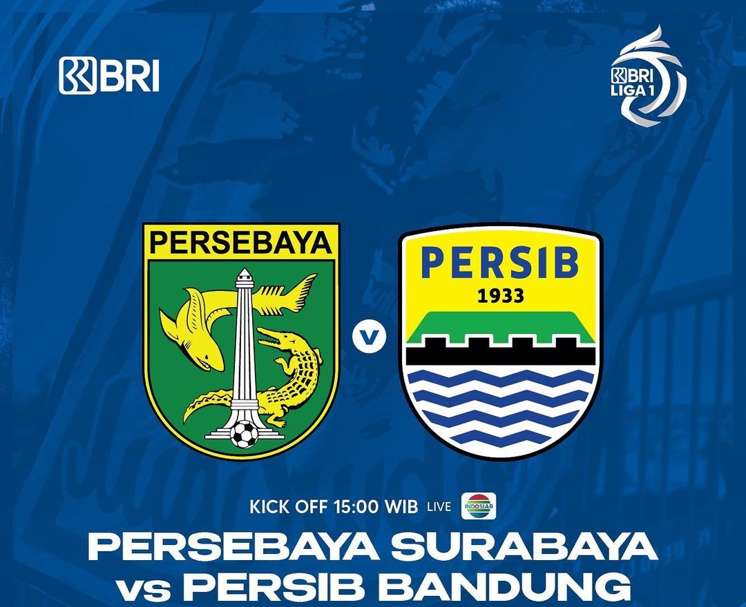 Prediksi Persebaya vs Persib Liga 1 hari ini 13 Maret 2023, dilengkapi informasi jam tayang, H2H, dan siaran langsung di mana.