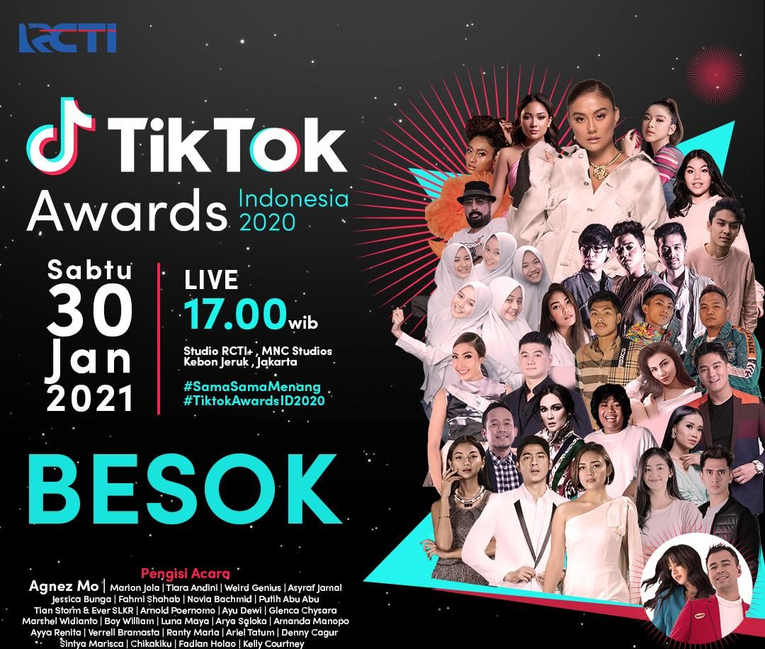 Jadwal RCTI Hari Ini Sabtu 30 Januari 2021 ada TikTok Awards