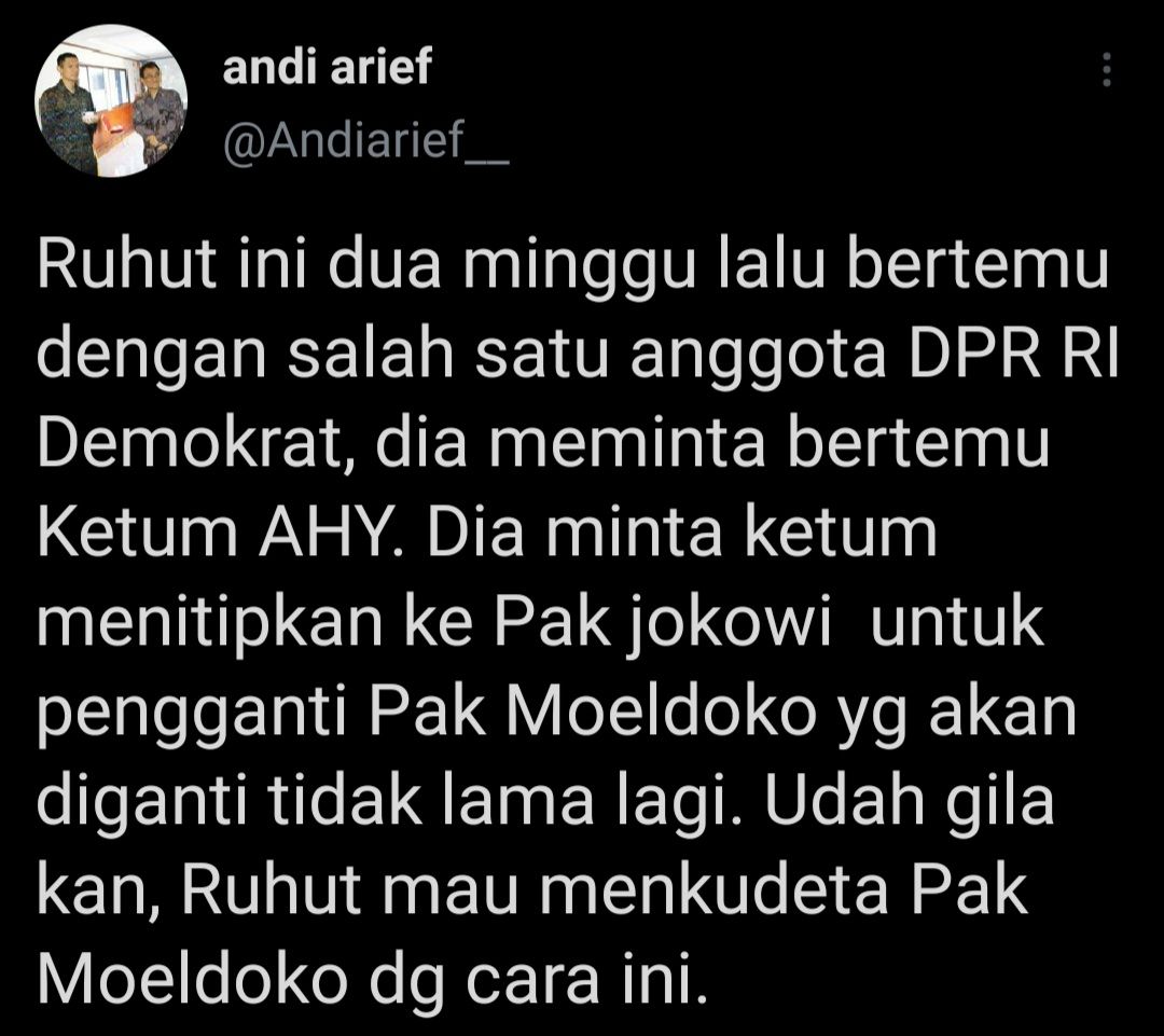 Cuitan politisi Partai Demokrat, Andi Arief.