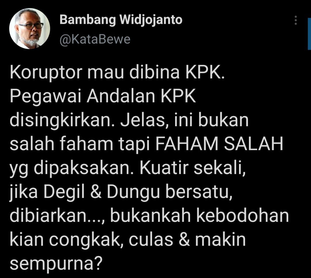 Cuitan Bambang Wijojanto soal pegawai KPK yang tak lolos TWK.