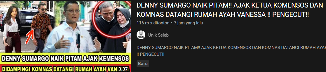 Unggahan video klaim hoax yang menyebut Denny Sumargo ajak Kemensos datangi rumah Doddy Sudrajat.