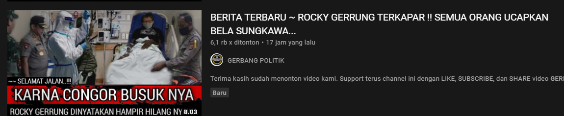 Thumbnail video klaim hoax/youtube/Gerbang Politik
