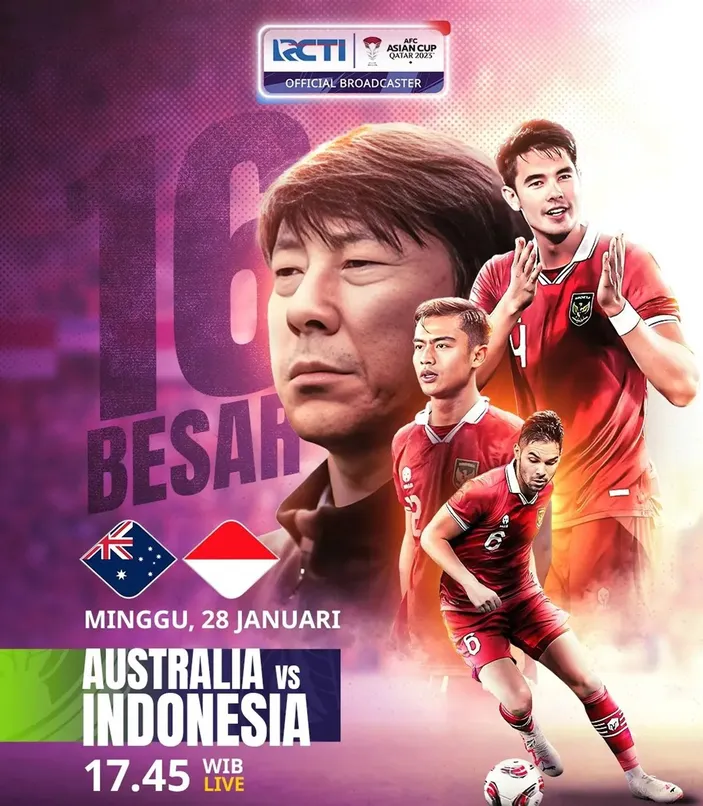 Link Live Streaming Indonesia VS Australia pada Babak 16 Besar AFC